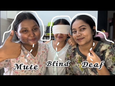 Mute deaf and blind challenge!| food challenge | cooking with friends! #foodchallenge  #foodwithfun