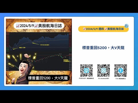 📈2024/5/9週四📈標普重回5200，大V天龍｜美股航海日誌+新聞導讀｜每日更新