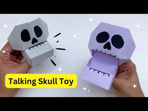 DIY TALKING PAPER SUGAR SKULL TOY/ Paper Craft / Easy Origami  Skull DIY / Halloween Crafts Ideas