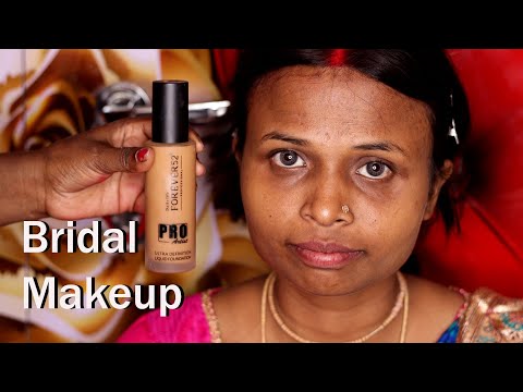 Summer Bridal Makeup/ Affordable Full Coverage Makeup For Beginners/ Real Bridal Makeup/Reception