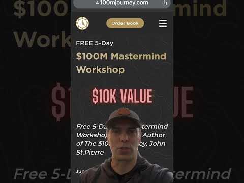 Come join me and other entrepreneurs for a FREE 5-Day Live $100M Mastermind Workshop from June 3-7th