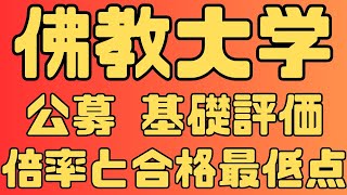 【佛教大学】学校推薦型選抜(公募制) 基礎評価方式４年間の倍率と合格最低点 ２０２４～２０２１　【入試結果】