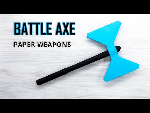 Paper Craft Ninja Ax - How to Fold a Japanese Battle Ax from Paper