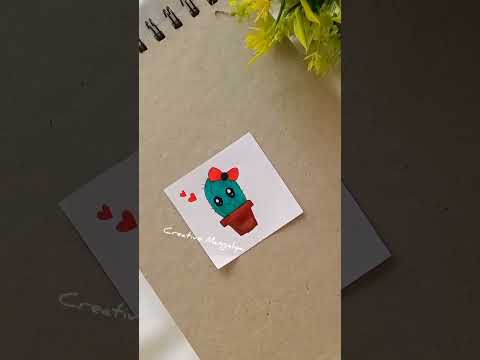 Cute Cactus Drawing | Mimi Crafted #shorts #short #shortvideo #shortvideos #5minuteart #doodle