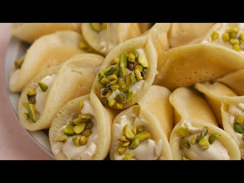 Qatayef Asafiri with Cream | Qatayef Dough Recipe