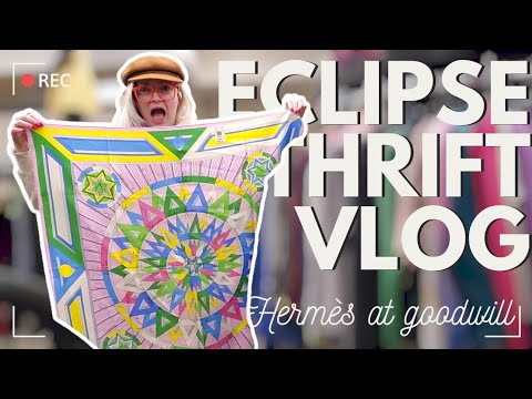 Super LUCKY thrift trip | Eclipse Day Vlog | Full Time Reseller