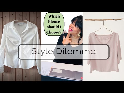 Style struggle | 2 blouse choices for leather suit at 50 #fashion ￼#fashionover50