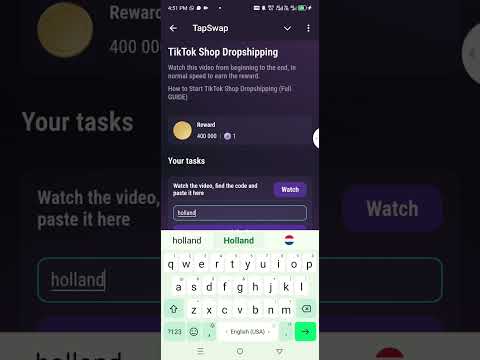 Tapswap video code TikTok Shop Dropshiping