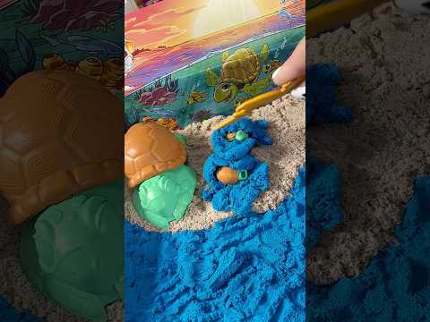 Kinetic Sand Turtle 🐢 Beach 🏝️ #kineticsand #asmr #turtles