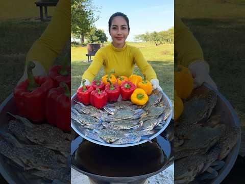 How to crispy crab with vegetable recipe #shorts #shortvideo #cooking #food #recipe