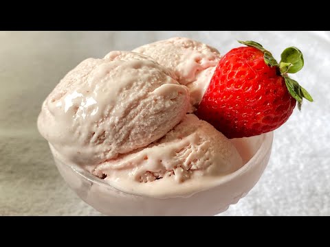 3 ingredients Ice cream, Strawberry Ice cream, Summer recipe