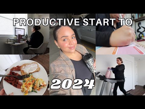 DAY IN THE LIFE // 2024 goals, creating better habits + very productive work from home day!