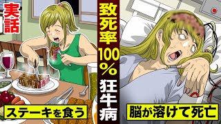 【実話】致死率100%…狂牛病。脳が溶けて確実に死ぬ。