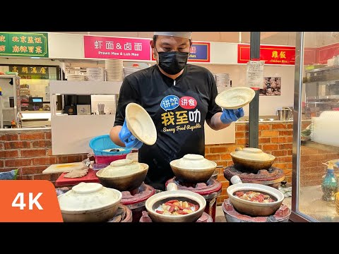 Super High Heat Charcoal Cooked Claypot Chicken Rice & more | Malaysian Street Food - Part 2