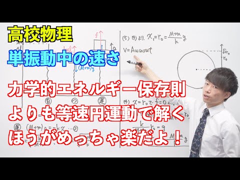 【高校物理】単振動⑧ ～単振動中の速さ〜