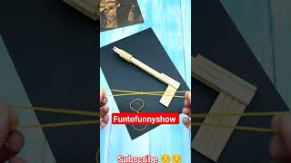 How to make a wooden pistol easyChildren's Pistol funny. nerf. warnerf. #short #funtofuunyshow