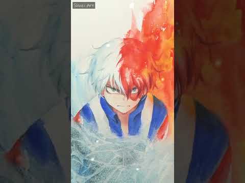 Watercolor Anime | Todoroki Shoto My Hero Academia | #shorts