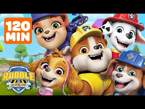 Rubble & Crew + PAW Patrol Rescues & Builds! w/ Marshall & Mix | 2 Hours Compilation | Rubble & Crew