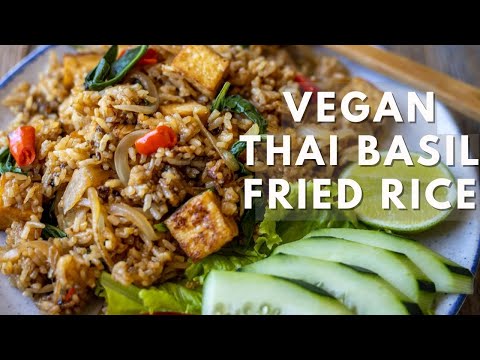 Easy and Tasty Thai Basil Fried Rice - 素九層塔炒饭