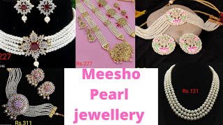 MEESHO PEARL JEWELLERY ♥//  TRENDY PEARL NECKLACE // FASHION CLOSET CREATIVITY....