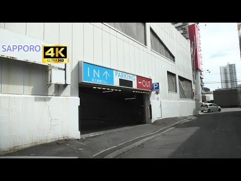 Sapporo drive 4K/30p Pachinko Maruyama store Underground parking：Entrance  ,Hokkaido Japan