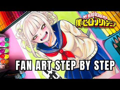 HOW TO DRAW FAN ART STEP BY STEP | DRAWING TOGA HIMIKO FROM MY HERO ACADEMIA 🎨