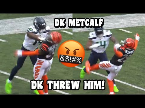 DK Metcalf GETS HEATED & THROWS DEFENDER 🤬😰 Seahawks Vs Bengals 2023 highlights