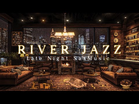 Late Night Sax in a Cozy Ambience by the River with Sweet Jazz Sax & Rain Sounds for a Unwind Mood