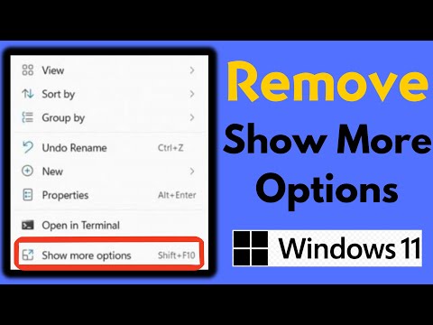 How to Remove Show More Options in Windows 11