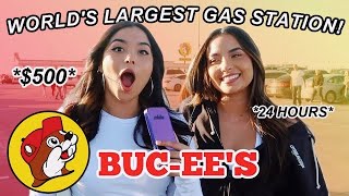 EATING AT THE WORLDS LARGEST GAS STATION FOR 24 HOURS! *Buc-ee's*