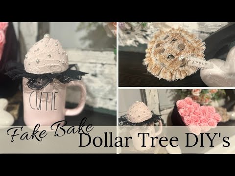 💗VALENTINE MUG TOPPER 💗 HOW TO MAKE A SHABBY CHIC MUG TOPPER WITH DOLLAR TREE SUPPLIES💗 FAKE BAKE 💗