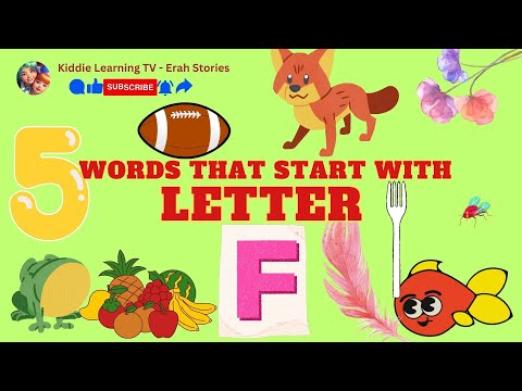 Letter F: Words That Start With F, Letter Sounds| English Vocabulary Lessons| Kiddie Learning TV