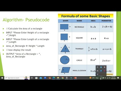 Real life Application of Pseudocode | How to Calculate Area of a 2D shapes 2024 | Algorithm Design