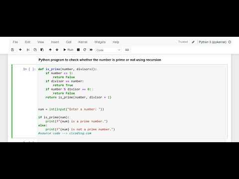 Day 8 : Python Program to check whether the number is prime or not using recursion