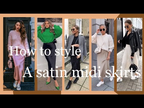 How to style a satin midi skirts for winter /2024/ outfits satin midi skirt / outfit for silk  skirt