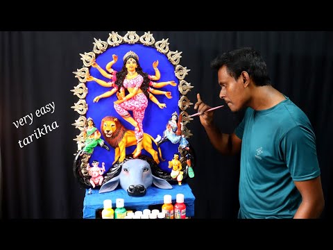 Mitti ki Durga murti making and coloring | Part 3 | clay art