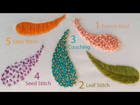 5 EMBROIDERY STITCHES FOR FILLING AREAS #handembroidery #basicembroiderystiches