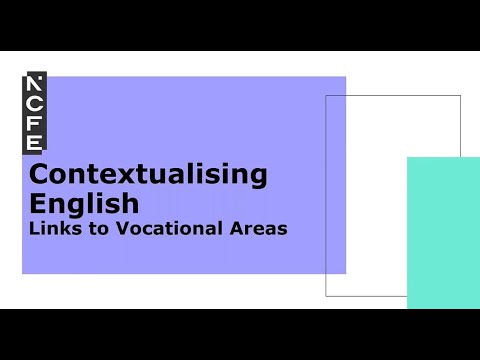 CPD English: Contextualising English - Links to Vocational Areas