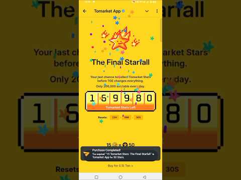 The final starfall⭐ || buy tomarket 🍅 stars #tomarket #tomarketminingbot #tomarketcombotoday