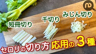 セロリのみじん切り・千切り・短冊切り　セロリの切り方　応用３種　N.D.Kitchen Basic