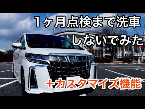 【初回点検】アルファード1ヶ月洗車してみない＋カスタマイズ機能