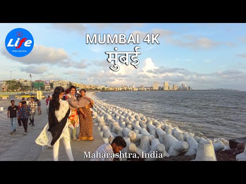 MUMBAI Marine Drive Evening Walk 4K HDR