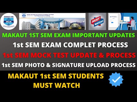 MAKAUT  1st Sem Exam Important Updates || Online Exam Process | Photo & Signature Upload | Mock Test