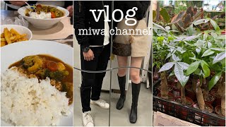 【vlog】20代OLの休日🪴|IKEA鶴浜🐶🧡|大正タグボート|カフェデート🍨❤️|念願のガラステーブル💪🏻|Qoo10購入品💄✨|セルフネイル💅🏻💕