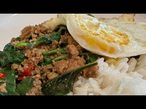 My first time making PAD KRA PAO (Thai holy basil) at home. If I can make it so can you!