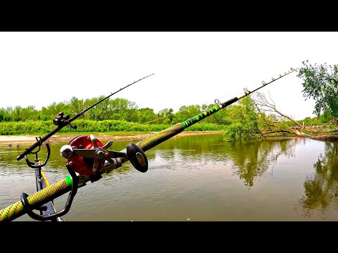 Fishing BRUSHPILES in a Small River!! (Low Water)