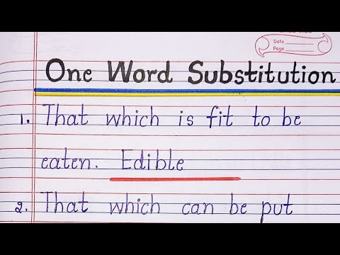 One Word Substitution