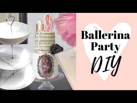 DIY Ballerina Birthday Party Decorations: 3 Tiered Serving Stand, Invites, and MORE!