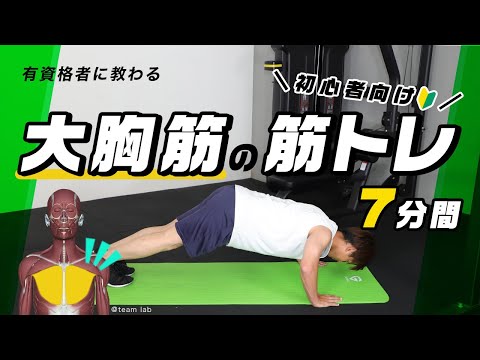 大胸筋の筋トレ｜初心者向けの自重トレーニング【7分間】