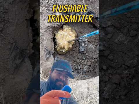 Finding and unclogging a septic tank with a flushable transmitter, tape, and a snake #shorts